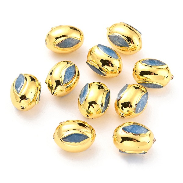 PandaHall Natural Quartz Beads, with Golden Brass Edge, Dyed, Oval, Sky Blue, 15.5~16x11.5~12mm, Hole: 0.8mm Other Quartz Oval
PandaHall Natural Quartz Beads, with Golden Brass Edge, Dyed, Oval, Sky Blue, 15.5~16x11.5~12mm, Hole: 0.8mm Other Quartz Oval