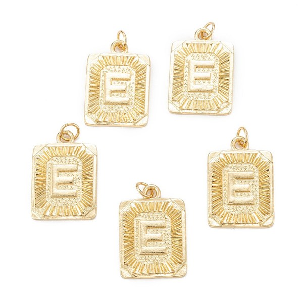 PandaHall Brass Pendants, with Jump Ring, Long-Lasting Plated, Cadmium Free & Nickel Free & Lead Free, Rectangle with Alphabet, Real 18K...
PandaHall Brass Pendants, with Jump Ring, Long-Lasting Plated, Cadmium Free & Nickel Free & Lead Free, Rectangle with Alphabet, Real 18K...
