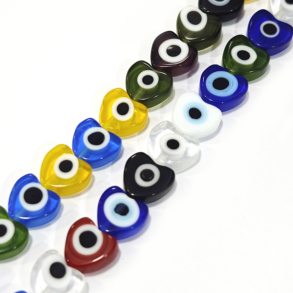 PandaHall Handmade Evil Eye Lampwork Beads Strands, Heart, Colorful, 6~7x8x3mm, Hole: 1mm, about 47~49pcs/strand, 13.19~13.98 inch...
PandaHall Handmade Evil Eye Lampwork Beads Strands, Heart, Colorful, 6~7x8x3mm, Hole: 1mm, about 47~49pcs/strand, 13.19~13.98 inch...