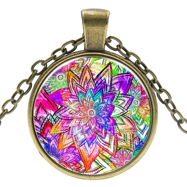 PandaHall Picture Glass Pendant Necklaces, with Alloy Chains, Flat Round with Pattern, Antique Bronze, 18 inch(45cm) Glass
PandaHall Picture Glass Pendant Necklaces, with Alloy Chains, Flat Round with Pattern, Antique Bronze, 18 inch(45cm) Glass
