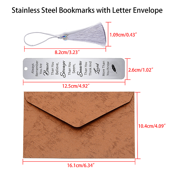 PandaHall Fingerinspire 3Pcs Stainless Steel Bookmarks, Cardboard Box and Nylon Tassel Big Pendant Decorations, Stainless Steel Color...
PandaHall Fingerinspire 3Pcs Stainless Steel Bookmarks, Cardboard Box and Nylon Tassel Big Pendant Decorations, Stainless Steel Color...
