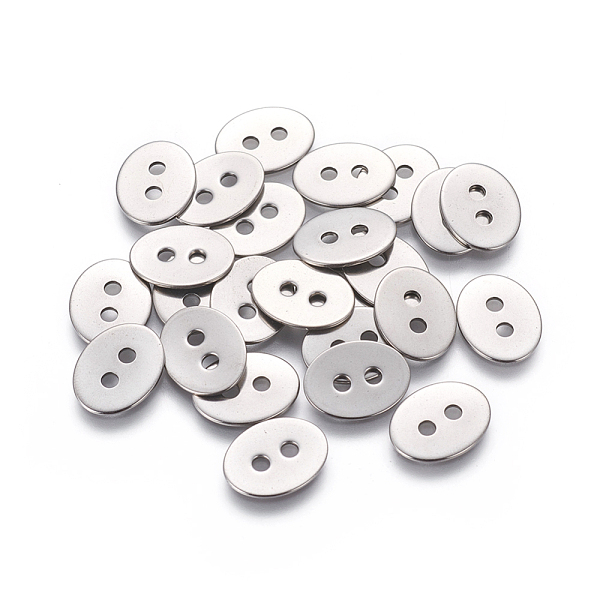 PandaHall 201 Stainless Steel Buttons, Oval, 2-Hole, Stainless Steel Color, 14x11x0.9mm, Hole: 2mm 201 Stainless Steel Oval
PandaHall 201 Stainless Steel Buttons, Oval, 2-Hole, Stainless Steel Color, 14x11x0.9mm, Hole: 2mm 201 Stainless Steel Oval
