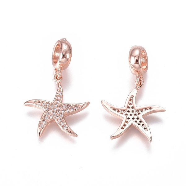 PandaHall Brass Micro Pave Clear Cubic Zirconia European Dangle Charms, Large Hole Pendants, Starfish/Sea Stars, Rose Gold, 27mm, Hole: 5mm...
PandaHall Brass Micro Pave Clear Cubic Zirconia European Dangle Charms, Large Hole Pendants, Starfish/Sea Stars, Rose Gold, 27mm, Hole: 5mm...
