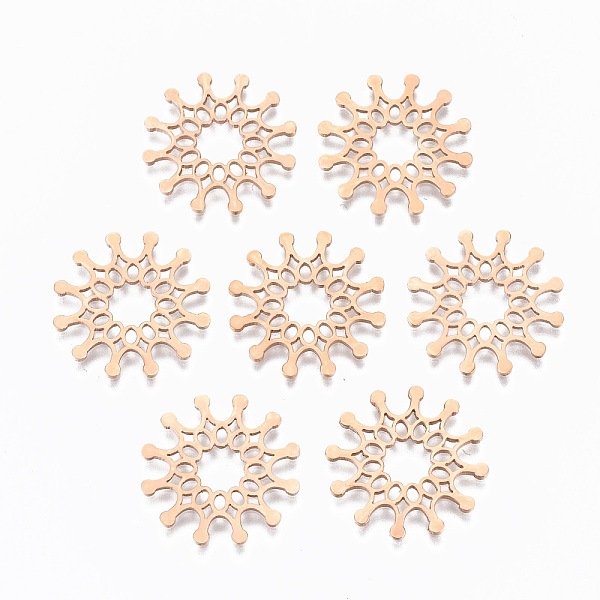 PandaHall 304 Stainless Steel Filigree Joiners Links, Laser Cut, Flower, Rose Gold, 20.5x1mm 304 Stainless Steel Flower
PandaHall 304 Stainless Steel Filigree Joiners Links, Laser Cut, Flower, Rose Gold, 20.5x1mm 304 Stainless Steel Flower