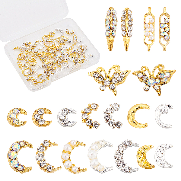 PandaHall CHGCRAFT 60Pcs 20 Style Alloy Cabochons, Moon & Butterfly & Leaf, for Nail Art Studs and Nail Art Decoartion Accessories, Mixed..., Multicolor
PandaHall CHGCRAFT 60Pcs 20 Style Alloy Cabochons, Moon & Butterfly & Leaf, for Nail Art Studs and Nail Art Decoartion Accessories, Mixed..., Multicolor