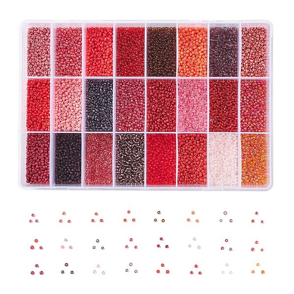 PandaHall 288G 24 Colors Glass Seed Beads, Round, Mixed Color, 12/0, 1.5~2.5x1.5~2mm, Hole: 0.5~1mm, 12g/color Glass Multicolor
PandaHall 288G 24 Colors Glass Seed Beads, Round, Mixed Color, 12/0, 1.5~2.5x1.5~2mm, Hole: 0.5~1mm, 12g/color Glass Multicolor