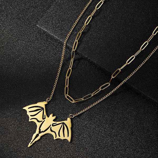 PandaHall 2Pcs 2 Style 304 Stainless Steel Bat Pendant Necklaces Set, Paperclip & Curb Chains Stackable Necklaces for Women Men, Golden...
PandaHall 2Pcs 2 Style 304 Stainless Steel Bat Pendant Necklaces Set, Paperclip & Curb Chains Stackable Necklaces for Women Men, Golden...