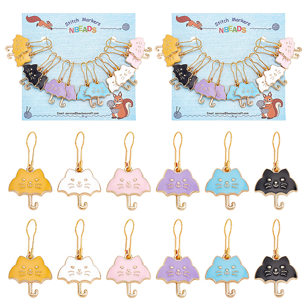 PandaHall Alloy Enamel Cat Umbrella Pendant Locking Stitch Markers, Iron Kilt Pin Stitch Marker, Mixed Color, 4.1cm, 2pcs/color, 6 colors..., Multicolor
PandaHall Alloy Enamel Cat Umbrella Pendant Locking Stitch Markers, Iron Kilt Pin Stitch Marker, Mixed Color, 4.1cm, 2pcs/color, 6 colors..., Multicolor