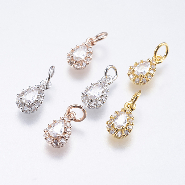 PandaHall Brass Micro Pave Cubic Zirconia Charms, Cadmium Free & Lead Free, teardrop, Mixed Color, 11x6x3.5mm, Hole: 3mm Brass+Cubic..., Clear
PandaHall Brass Micro Pave Cubic Zirconia Charms, Cadmium Free & Lead Free, teardrop, Mixed Color, 11x6x3.5mm, Hole: 3mm Brass+Cubic..., Clear