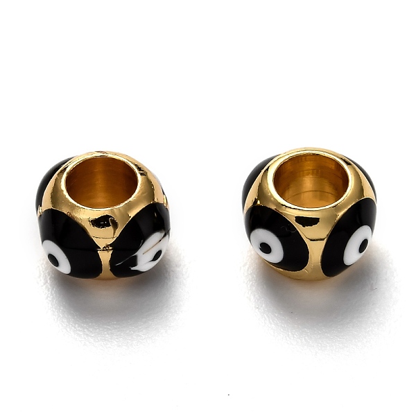 PandaHall Brass European Enamel Beads, Long-Lasting Plated, Real 18K Gold Plated, Large Hole Beads, Round with Evil Eye, Black, 9x8.5x6mm...
PandaHall Brass European Enamel Beads, Long-Lasting Plated, Real 18K Gold Plated, Large Hole Beads, Round with Evil Eye, Black, 9x8.5x6mm...