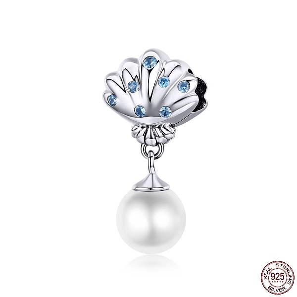 PandaHall Rhodium Plated 925 Sterling Silver European Dangle Charms, with Cubic Zirconia and Pearl, Shell & Round, Platinum, White, 21x10mm...
PandaHall Rhodium Plated 925 Sterling Silver European Dangle Charms, with Cubic Zirconia and Pearl, Shell & Round, Platinum, White, 21x10mm...