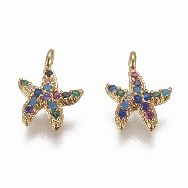 PandaHall Brass Micro Pave Cubic Zirconia Charms, Starfish/Sea Stars, Mixed Color, Platinum & Golden, 10.5x8x2mm, Hole: 1mm Brass+Cubic..., Multicolor
PandaHall Brass Micro Pave Cubic Zirconia Charms, Starfish/Sea Stars, Mixed Color, Platinum & Golden, 10.5x8x2mm, Hole: 1mm Brass+Cubic..., Multicolor