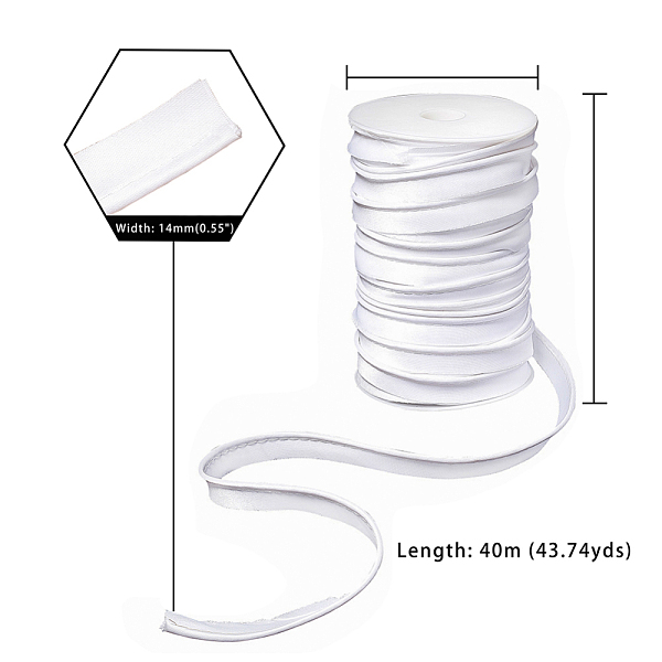 PandaHall Polyester & Cotton Fabic Band, Satin Ribbon, For Costumes Clothing Robes Edge Strip, Sewing Accessory, White, 14x2mm Polyester...
PandaHall Polyester & Cotton Fabic Band, Satin Ribbon, For Costumes Clothing Robes Edge Strip, Sewing Accessory, White, 14x2mm Polyester...
