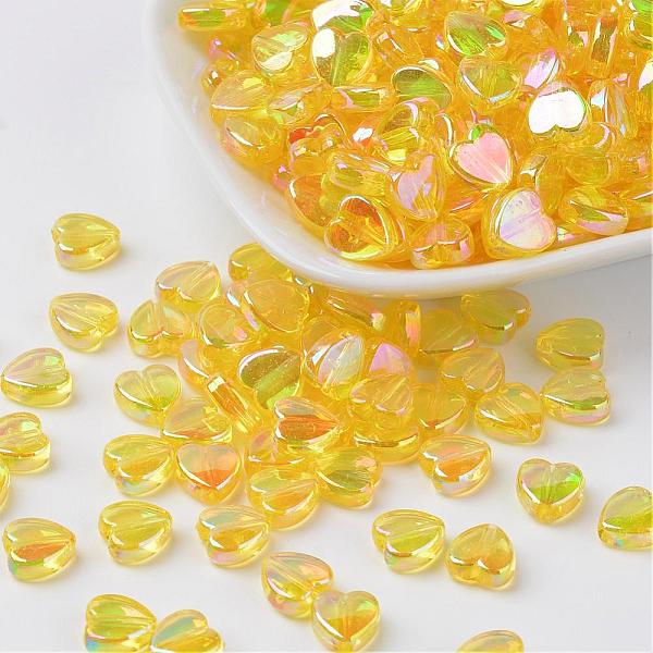 PandaHall Transparent Acrylic Beads, Heart, Yellow, AB, Size: about 8mm wide, 3mm thick, hole: 1mm, about 2800pcs/500g Acrylic Heart Yellow
PandaHall Transparent Acrylic Beads, Heart, Yellow, AB, Size: about 8mm wide, 3mm thick, hole: 1mm, about 2800pcs/500g Acrylic Heart Yellow