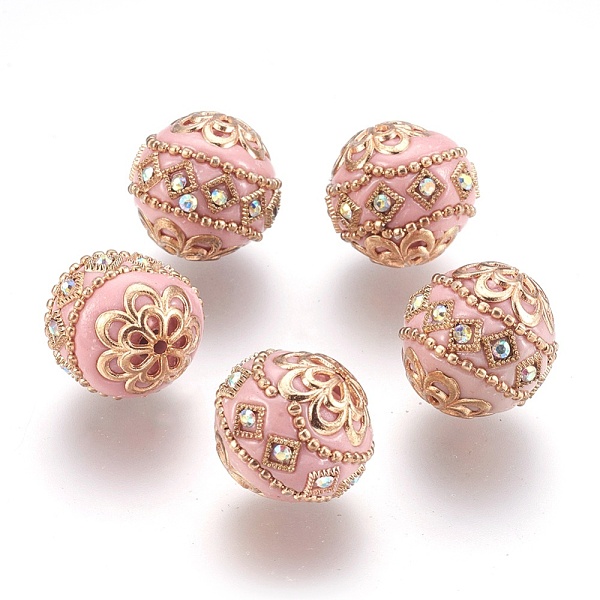 PandaHall Handmade Indonesia Beads, with Metal Findings, Round, Light Gold, Light Coral, 19.5x19mm, Hole: 1mm Polymer Clay Round Red
PandaHall Handmade Indonesia Beads, with Metal Findings, Round, Light Gold, Light Coral, 19.5x19mm, Hole: 1mm Polymer Clay Round Red