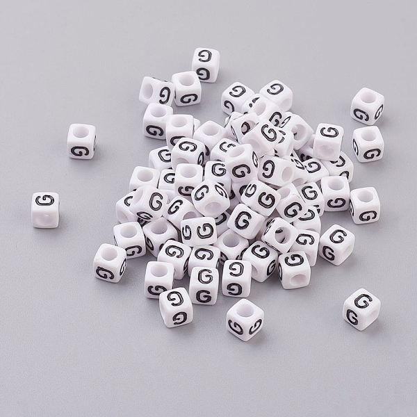 PandaHall 50g Opaque Acrylic Horizontal Hole Letter Beads, Cube, Letter G, 6x6x6mm, Hole: 3.2mm Acrylic Letter G
PandaHall 50g Opaque Acrylic Horizontal Hole Letter Beads, Cube, Letter G, 6x6x6mm, Hole: 3.2mm Acrylic Letter G
