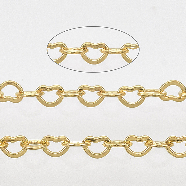 PandaHall Brass Heart Link Chains, Soldered, with Spool, Golden, 1.8x2.4x0.4mm, about 9.84 Feet(3m)/Roll Brass
PandaHall Brass Heart Link Chains, Soldered, with Spool, Golden, 1.8x2.4x0.4mm, about 9.84 Feet(3m)/Roll Brass