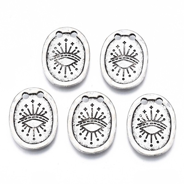 PandaHall Tibetan Style Alloy Links Connectors, Cadmium Free & Lead Free, Oval with Eye Pattern, Antique Silver, 24x17x1.5mm, Hole: 2mm...
PandaHall Tibetan Style Alloy Links Connectors, Cadmium Free & Lead Free, Oval with Eye Pattern, Antique Silver, 24x17x1.5mm, Hole: 2mm...