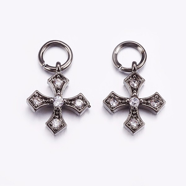 PandaHall Brass Micro Pave Cubic Zirconia Tiny Cross Charms, Gunmetal, 11x9.5x2mm, Hole: 3mm Brass+Cubic Zirconia Cross Clear
PandaHall Brass Micro Pave Cubic Zirconia Tiny Cross Charms, Gunmetal, 11x9.5x2mm, Hole: 3mm Brass+Cubic Zirconia Cross Clear