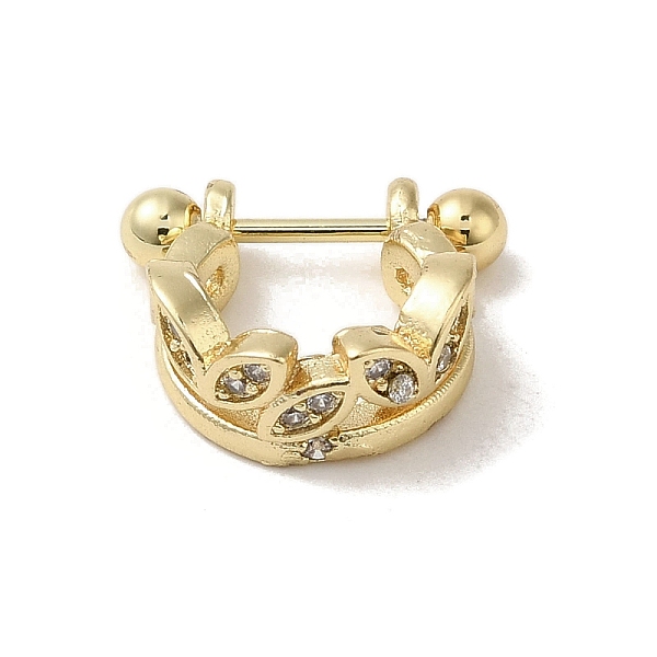 PandaHall Rack Plating Brass Pave Clear Cubic Zirconia Nose Studs for Women Men, Real 18K Gold Plated, 13x5.5mm Brass+Cubic Zirconia Clear
PandaHall Rack Plating Brass Pave Clear Cubic Zirconia Nose Studs for Women Men, Real 18K Gold Plated, 13x5.5mm Brass+Cubic Zirconia Clear