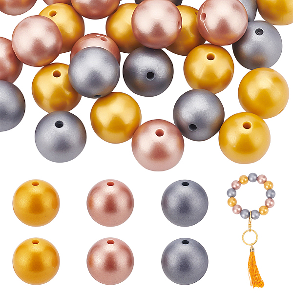 PandaHall PH 45pcs 15mm Silicone Beads, 3 Colors Metallic Silicone Beads Round Bracelet Beads Focal Beads Loose Beads Necklace Beads for..., Multicolor
PandaHall PH 45pcs 15mm Silicone Beads, 3 Colors Metallic Silicone Beads Round Bracelet Beads Focal Beads Loose Beads Necklace Beads for..., Multicolor