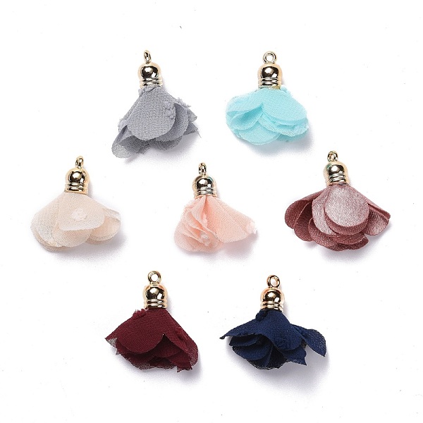 PandaHall Chiffon Pendants, with CCB Plastic, Flower, Golden, Mixed Color, 30~35x25~35mm, Hole: 1.6mm Cloth Flower Multicolor
PandaHall Chiffon Pendants, with CCB Plastic, Flower, Golden, Mixed Color, 30~35x25~35mm, Hole: 1.6mm Cloth Flower Multicolor