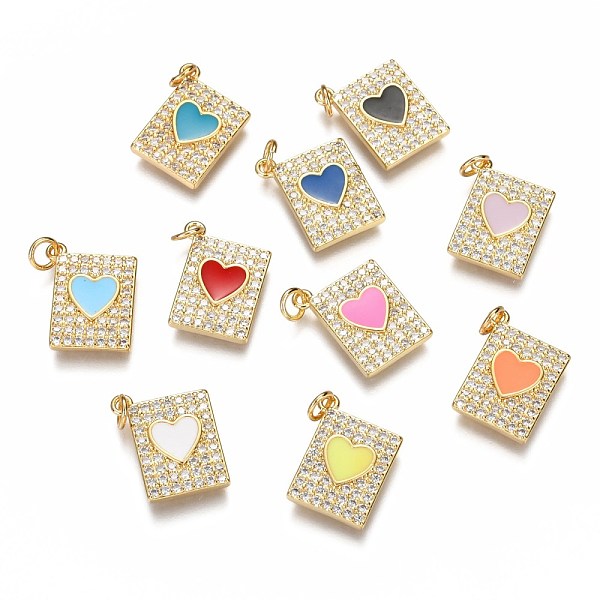PandaHall Brass Micro Pave Clear Cubic Zirconia Pendants, Long-Lasting Plated, with Jump Rings & Enamel, Rectangle with Heart, Real 18K Gold..., Multicolor
PandaHall Brass Micro Pave Clear Cubic Zirconia Pendants, Long-Lasting Plated, with Jump Rings & Enamel, Rectangle with Heart, Real 18K Gold..., Multicolor