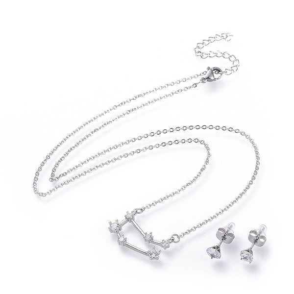 PandaHall 304 Stainless Steel Jewelry Sets, Brass Micro Pave Cubic Zirconia Pendant Necklaces and 304 Stainless Steel Stud Earrings, with..., Clear
PandaHall 304 Stainless Steel Jewelry Sets, Brass Micro Pave Cubic Zirconia Pendant Necklaces and 304 Stainless Steel Stud Earrings, with..., Clear
