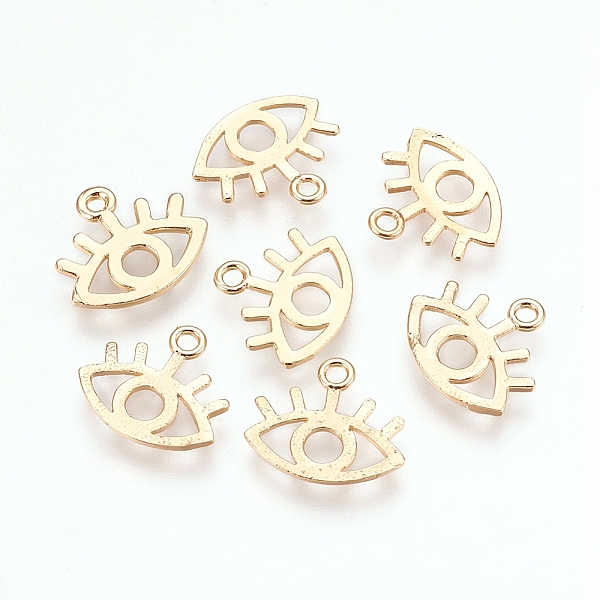 PandaHall Brass Charms, Nickel Free, Real 18K Gold Plated, Eye, 11.5x13x1mm, Hole: 1mm Brass Eye
PandaHall Brass Charms, Nickel Free, Real 18K Gold Plated, Eye, 11.5x13x1mm, Hole: 1mm Brass Eye