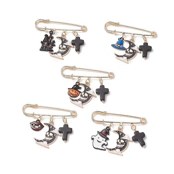 PandaHall Halloween Skull Moon Alloy Enamel Charms Safety Pin Brooch, Golden Brass Lapel Pin for Waist Pants Extender, Mixed Patterns..., Multicolor
PandaHall Halloween Skull Moon Alloy Enamel Charms Safety Pin Brooch, Golden Brass Lapel Pin for Waist Pants Extender, Mixed Patterns..., Multicolor