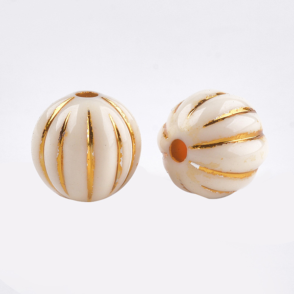 PandaHall Plating Acrylic Corrugated Beads, Metal Enlaced, Round, Beige, 9.5~10mm, Hole: 2mm, about 900~950pcs/500g Acrylic Round Yellow
PandaHall Plating Acrylic Corrugated Beads, Metal Enlaced, Round, Beige, 9.5~10mm, Hole: 2mm, about 900~950pcs/500g Acrylic Round Yellow