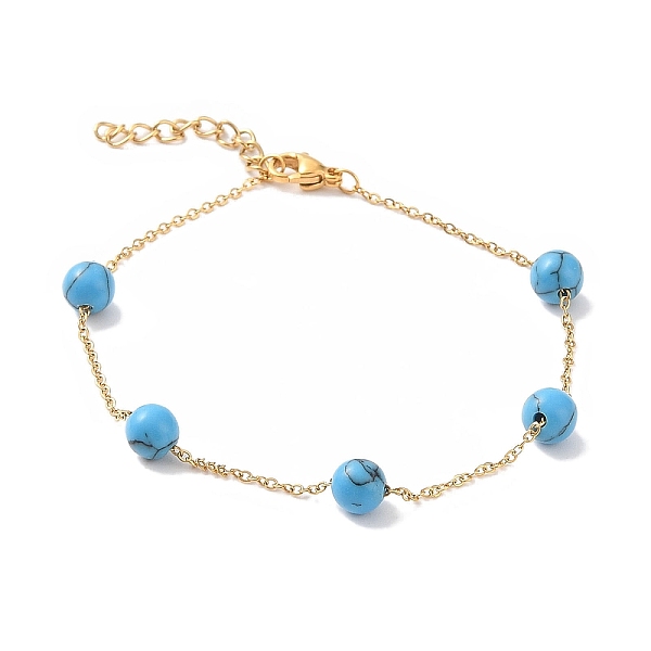 PandaHall 6mm Round Synthetic Turquoise Link Bracelets, 304 Stainless Steel Cable Chain Bracelets for Women Men, Real 24K Gold Plated, 7-5/8...
PandaHall 6mm Round Synthetic Turquoise Link Bracelets, 304 Stainless Steel Cable Chain Bracelets for Women Men, Real 24K Gold Plated, 7-5/8...