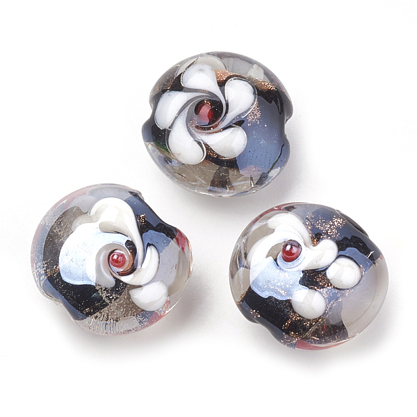 PandaHall Handmade Lampwork Beads, Flat Round with Flower, Black, 14~15x14~14.5x11mm, Hole: 1~1.5mm Lampwork Flat Round Black
PandaHall Handmade Lampwork Beads, Flat Round with Flower, Black, 14~15x14~14.5x11mm, Hole: 1~1.5mm Lampwork Flat Round Black
