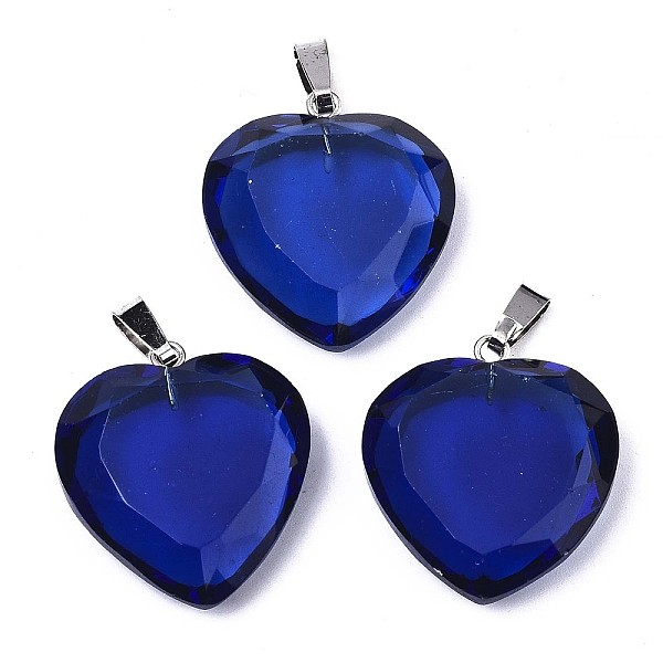 PandaHall K9 Glass Pendants, with Stainless Steel Pinch Bails and Iron Loop, Heart, Faceted, Blue, 25x23.5x8mm, Hole: 2x7.5mm Stainless...
PandaHall K9 Glass Pendants, with Stainless Steel Pinch Bails and Iron Loop, Heart, Faceted, Blue, 25x23.5x8mm, Hole: 2x7.5mm Stainless...