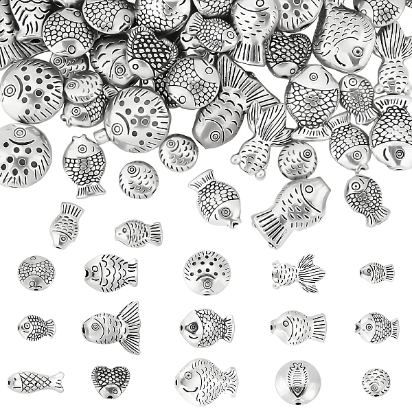 PandaHall 90pcs Fish Spacer Beads, 15 Styles Animal Carved Beads Antique Silver Tibetan Beads Metal Loose Beads Jewellery Findings...
PandaHall 90pcs Fish Spacer Beads, 15 Styles Animal Carved Beads Antique Silver Tibetan Beads Metal Loose Beads Jewellery Findings...