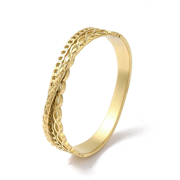 PandaHall Cross 304 Stainless Steel Hollow Hinged Bangles for Women, Real 18K Gold Plated, Inner Diameter: 2-3/8x2 inch(6.05x5.05cm), 13mm...
PandaHall Cross 304 Stainless Steel Hollow Hinged Bangles for Women, Real 18K Gold Plated, Inner Diameter: 2-3/8x2 inch(6.05x5.05cm), 13mm...
