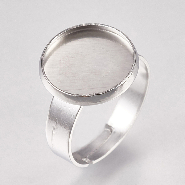 PandaHall 304 Stainless Steel Pad Ring Settings, Adjustable, Flat Round, Stainless Steel Color, Size 7(17mm), Tray: 12mm 304 Stainless Steel
PandaHall 304 Stainless Steel Pad Ring Settings, Adjustable, Flat Round, Stainless Steel Color, Size 7(17mm), Tray: 12mm 304 Stainless Steel