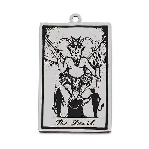 PandaHall 201 Stainless Steel Pendants, Laser Engraved Pattern, Tarot Card Pendants, The Devil XV, 40x24x1mm, Hole: 2mm 201 Stainless Steel...
PandaHall 201 Stainless Steel Pendants, Laser Engraved Pattern, Tarot Card Pendants, The Devil XV, 40x24x1mm, Hole: 2mm 201 Stainless Steel...