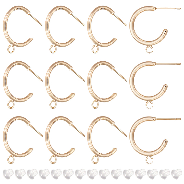 PandaHall BENECREAT 12Pcs Brass Ring Stud Earring Findings, Half Hoop Earring Findings with Horizontal Loops, Nickel Free, with 30Pcs...
PandaHall BENECREAT 12Pcs Brass Ring Stud Earring Findings, Half Hoop Earring Findings with Horizontal Loops, Nickel Free, with 30Pcs...