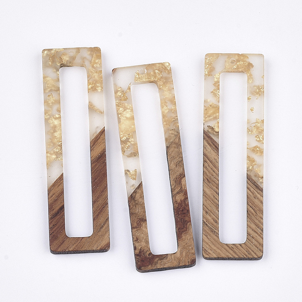 PandaHall Resin & Walnut Wood Big Pendants, with Gold Foil, Rectangle, Gold, 60.5~61x17x3mm, Hole: 1.6mm Resin+Wood Rectangle Gold
PandaHall Resin & Walnut Wood Big Pendants, with Gold Foil, Rectangle, Gold, 60.5~61x17x3mm, Hole: 1.6mm Resin+Wood Rectangle Gold