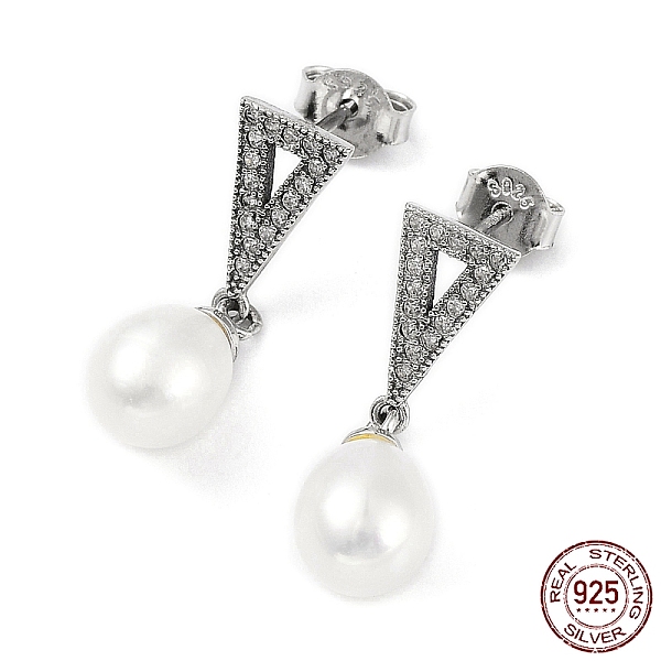 PandaHall Cubic Zirconia Triangle with Natural Pearl Dangle Stud Earrings, Rhodium Plated 925 Sterling Silver Earrings for Women, Platinum...
PandaHall Cubic Zirconia Triangle with Natural Pearl Dangle Stud Earrings, Rhodium Plated 925 Sterling Silver Earrings for Women, Platinum...