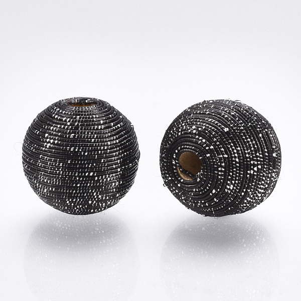 PandaHall Wood Beads Covered with Polyester Cord Wire, Round, Black, 16~17x15.5~16mm, Hole: 3~4mm Polyester Round Black
PandaHall Wood Beads Covered with Polyester Cord Wire, Round, Black, 16~17x15.5~16mm, Hole: 3~4mm Polyester Round Black