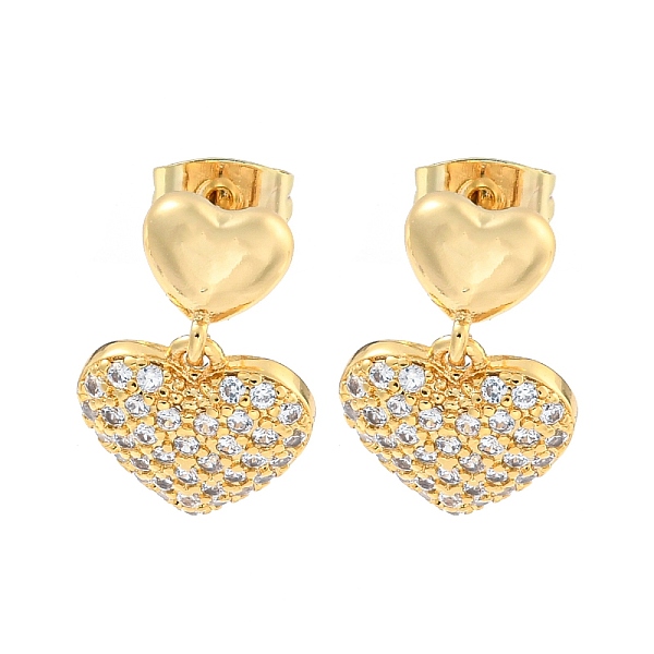 PandaHall Heart Brass Pave Clear Cubic Zirconia Dangle Earrings, Real 16K Gold Plated, 17x11.5mm Brass Heart Clear
PandaHall Heart Brass Pave Clear Cubic Zirconia Dangle Earrings, Real 16K Gold Plated, 17x11.5mm Brass Heart Clear