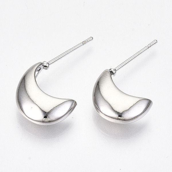 PandaHall Brass Half Hoop Earrings, Crescent Moon Stud Earrings, Nickel Free, Real Platinum Plated, 20~24x12~14mm, Pin: 0.7mm Brass Moon
PandaHall Brass Half Hoop Earrings, Crescent Moon Stud Earrings, Nickel Free, Real Platinum Plated, 20~24x12~14mm, Pin: 0.7mm Brass Moon
