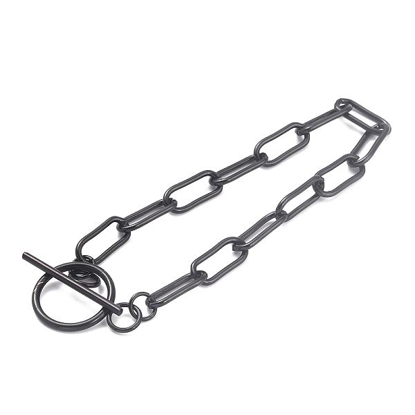 PandaHall 304 Stainless Steel Paperclip Chain Bracelets, with Toggle Clasps, Electrophoresis Black, 9 inch(22.8cm) 304 Stainless Steel
PandaHall 304 Stainless Steel Paperclip Chain Bracelets, with Toggle Clasps, Electrophoresis Black, 9 inch(22.8cm) 304 Stainless Steel