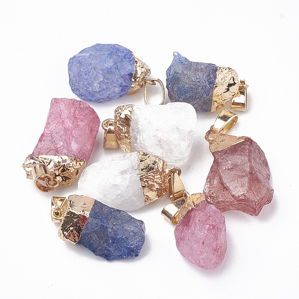 PandaHall Natural Quartz Crystal Pendants, with Golden Tone Iron Brass Findings, Nuggets, Mixed Color, 20~30x10~18x8~18mm, Hole: 3~4x7mm..., Multicolor
PandaHall Natural Quartz Crystal Pendants, with Golden Tone Iron Brass Findings, Nuggets, Mixed Color, 20~30x10~18x8~18mm, Hole: 3~4x7mm..., Multicolor
