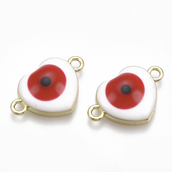 PandaHall Alloy Links connectors, with Enamel, Heart with Evil Eye, Light Gold, White, 13.5x20.5x4.5mm, Hole: 1.8mm Alloy+Enamel Heart White
PandaHall Alloy Links connectors, with Enamel, Heart with Evil Eye, Light Gold, White, 13.5x20.5x4.5mm, Hole: 1.8mm Alloy+Enamel Heart White