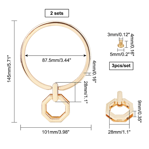 PandaHall Alloy Bag Strap, with Iron Screw, Replacement Handbag Decoration Bags Straps, Light Gold, 145x101x4~9mm Alloy
PandaHall Alloy Bag Strap, with Iron Screw, Replacement Handbag Decoration Bags Straps, Light Gold, 145x101x4~9mm Alloy