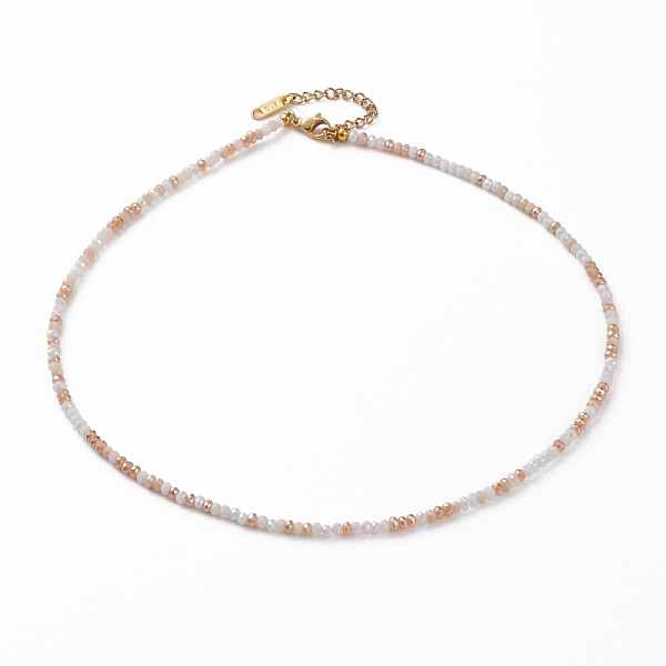 PandaHall Glass Beaded Necklaces, with 304 Stainless Steel Lobster Claw Clasps, Rondelle, Golden, Sandy Brown, 15.94 inch(40.5cm) Glass
PandaHall Glass Beaded Necklaces, with 304 Stainless Steel Lobster Claw Clasps, Rondelle, Golden, Sandy Brown, 15.94 inch(40.5cm) Glass