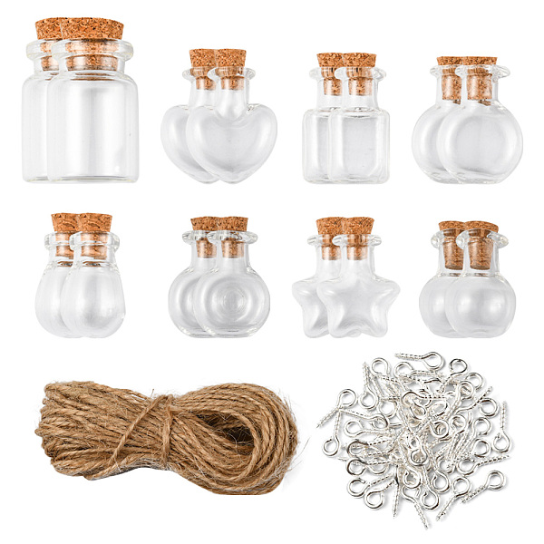 PandaHall 16Pcs 8 Styles Glass Jar Bead Containers, with Cork Stopper, Wishing Bottle, with 10M Jute Cord, Clear...
PandaHall 16Pcs 8 Styles Glass Jar Bead Containers, with Cork Stopper, Wishing Bottle, with 10M Jute Cord, Clear...